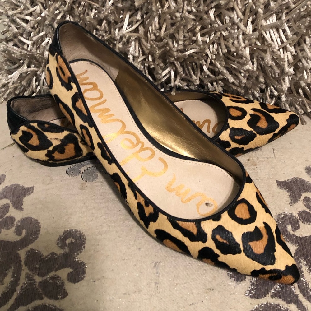 Sam Edelman calf hair flats leopard